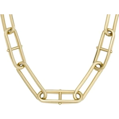 Abbildung von Fossil Damen Siegelring Heritage D Link Glitz Edelstahl goldfarben, JF045867108