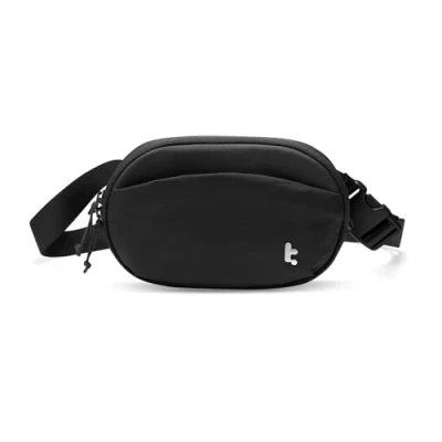 Abbildung von tomtoc Damen Bauchtasche Gürteltasche mit RFID Schutz, 1,5 Liter Klein Sling Bag Brusttasche Hüfttasche Handytasche Umhängetasche Crossbody für Reise, Alltag, Festival, Sport, Wandern, Schwarz