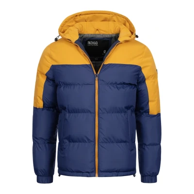 Abbildung von Indicode Herren Danix Winterjacke mit Kapuze Herrenjacke Jacke Steppjacke Männer Navy S