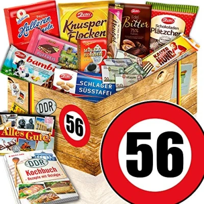 Abbildung von Zum 56. Geburtstag + DDR Korb Schoko Geschenke Schokolade