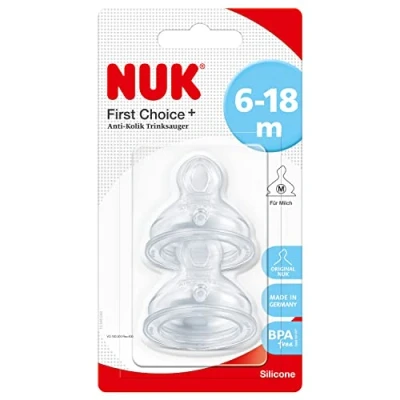 Abbildung von NUK First Choice+ Anti Colic Trinksauger Silikon kiefergerechte Form Größe 2 (6 18 Monate) M für Milch Stück