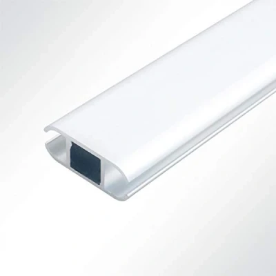 Abbildung von LYSEL® Doppelkederschiene Doppelkederleiste Doppelkederprofil 44x17mm pressblank 2m Grau Ø12mm für Keder 6,5 11,0mm