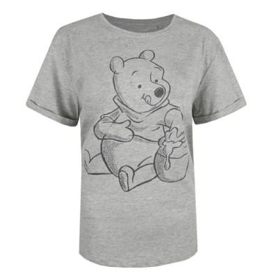 Abbildung von Disney Damen Winnie the Pooh Sketch T Shirt, Grau (Grey Marl Spo), 38 EU