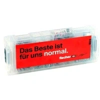 Abbildung von fischer Mini FixTainer Jürgen Klopp Signature Box Aktionsbox inkl. 80 DuoPower Dübeln (50 Stk. 6 x 30, 30 8 40) und Schrauben, universelles Set zur Befestigung, mit Gewinnspiel