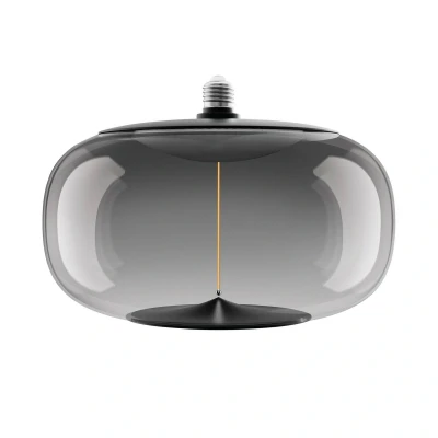 Abbildung von OSRAM Vintage 1906 Big Elipse ist eine dimmbare LED Lampe aus Kunststoff mit Filament in Ellipsenform. Sie bietet 12 W für 350 lm, E27 Fassung, Smoke Design, 300 mm Durchmesser, CRI 80, 1800 K.