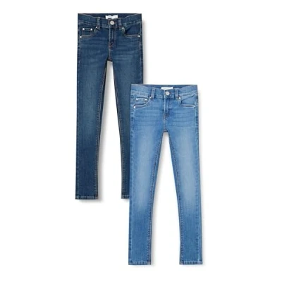 Abbildung von Name it Nkfpolly 2 PACK Jeans Skinny Fit für Kinder, Größe: 152, Dark blue denim/medium denim