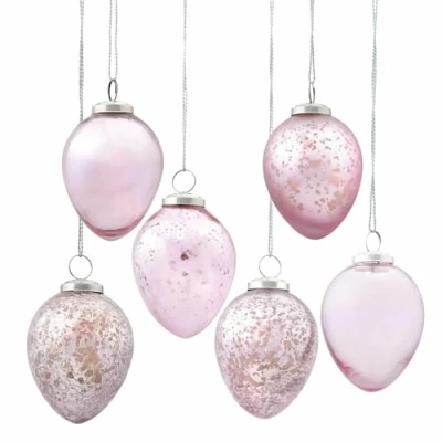 Abbildung von Loberon Osterei Set Cataleya rosa Deko Eier Ostern &amp; Frühling Verschiedene Muster Strukturen Mit Aufhängung Aus Glas Eisen 6 Stück,