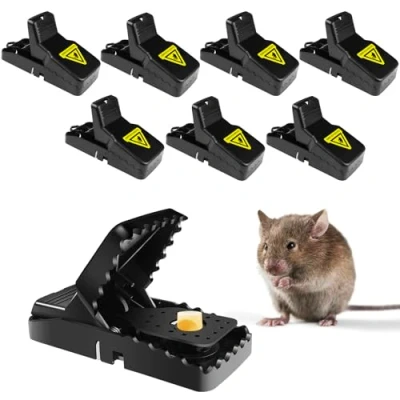 Abbildung von Fousenuk Rattenfalle Schlagfallen, 8 Stück Mausefalle Schlagfalle Testsieger, Wiederverwendbar Mäusefallen Kunststoff Rattenfallen, Mausfallen für Haus und Draußen, Mouse Trap, Rat Trap