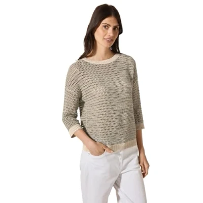 Abbildung von Cecil Glitzernder Struktur Strickpullover, Damen, Größe: XXL, Beige