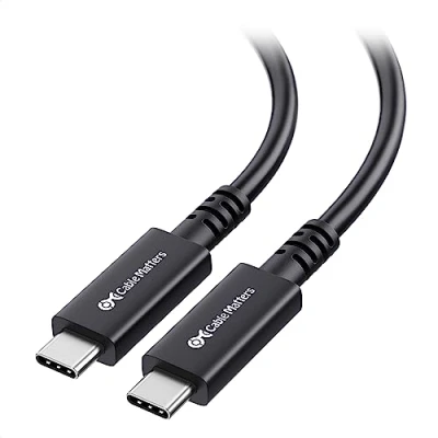 Abbildung von Cable Matters 40Gbps Active USB4 kabel 3 m, mit 8K Video &amp; 100 W Ladeleistung, Kompatibel Thunderbolt 4/3, USB C für VR Headset, Dockingstationen, MacBook, DELL XPS, Surface Pro und mehr
