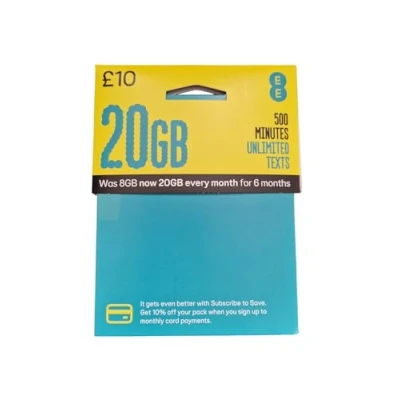 Abbildung von EE 15 Pfund Data Pack Pay As You Go SIM mit kaufen One Get gratis bieten.