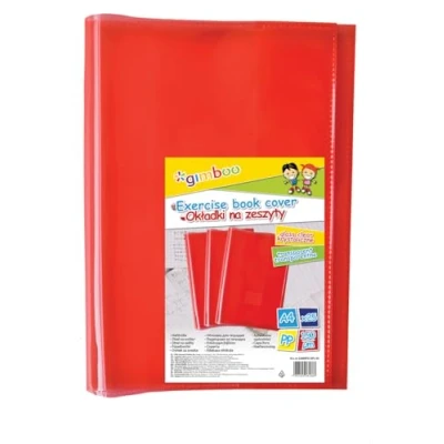 Abbildung von gimboo Hefthüllen Heftumschläge/ 25 Stück 25er Packung/DIN A4/ Extra Stark 150 my aus PP/Rot Transparent Klar/Kristallklar/Heftschoner für Schulhefte/Buchumschlag