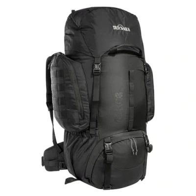 Abbildung von Tatonka Tourenrucksack Akela 45l Trekkingrucksack für Jugendliche Mit verstellbarem Rückensystem und zwei großen Reißverschluss Seitentaschen PFC frei 45 Liter Volumen (black)