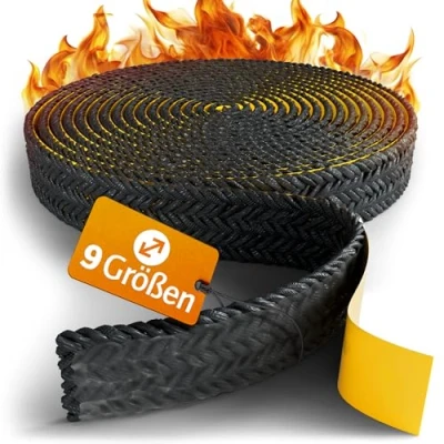 Abbildung von Komplett Lösung für Ofen &amp; Kamin Professionelles Ofendichtband 3m, Dichtband, Kamindichtung, Ofenrohr Dichtung, Kamintür, Scheibendichtung Kaminöfen Ofendichtung, Dichtschnur. (30mm x 2mm)