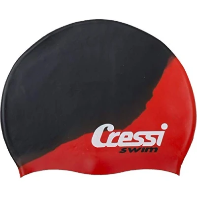 Abbildung von Cressi Kinder Silicone Kids Cap Shark Bademütze/schwimmkappe, Schwarz/Silber, Uni
