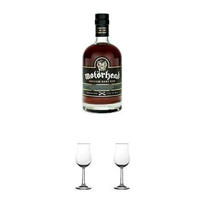 Abbildung von Motörhead RUM 0,7 Liter + Nosing Gläser Kelchglas Bugatti mit Eichstrich 2cl und 4cl 1 Stück