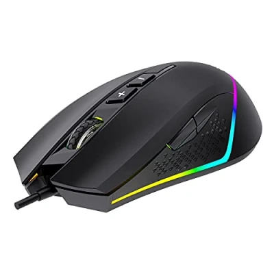 Abbildung von Unykach Nova M244 Gaming Maus mit RGB Hintergrundbeleuchtung, optischer Sensor 6400 DPI, 6 Tasten, leicht und ergonomisch