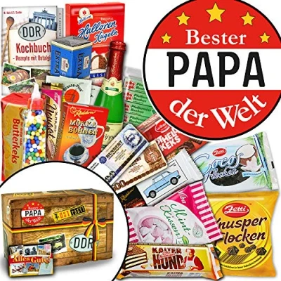 Abbildung von Geschenk bester Papa Geburtstag Suessigkeiten DDR