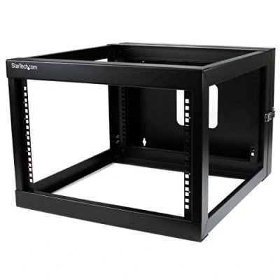 Abbildung von StarTech.com 4 Pfosten 6HE Aufklappbares Wandmontage Netzwerk Rack, 19&quot; Open Frame Server 19.8&quot; Tief, Swing Out Daten Rack für IT / AV Computer Geräte, TAA (RK619WALLOH)