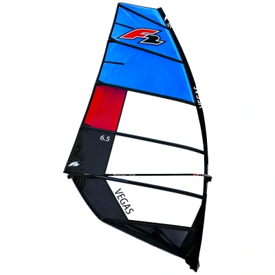 Abbildung von F2 Sale Windsurf Segel Vegas Team 6.5qm Blau/Schwarz Modell 2022 NEU