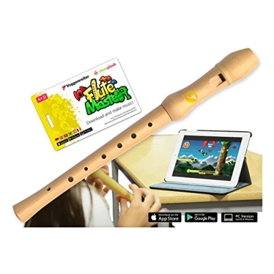 Abbildung von Voggenreiter 1143 Blockflöte aus Bergahorn für Kinder ab 6 Jahre inkl. Flute Master (Lernsoftware App) deutsche Griffweise in Farbe Natur