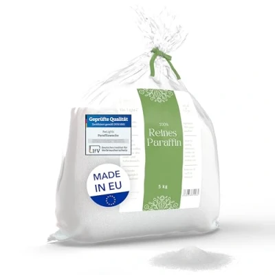 Abbildung von BwLights Hochwertiges Paraffinwachs verschiedene Größen (5kg) in Weiß Wachsgranulat zum Schmelzen &amp; Herstellen Ihrer eigenen Kerze 100% Paraffin