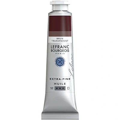 Abbildung von Lefranc Bourgeois 405133 extra feine Ölfarbe in Künstlerqualität aus hochwertigen Pigmenten, lebendige Farben, hohe Lichtechtheit, 40ml Tube Transparentbraun