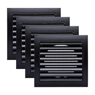 Abbildung von Vent Systems Ø100mm Außenmaße 148x153mm 4 Stück Anthrazit Lüftungsschlitz Abdeckung für Trockner, Belüftungsöffnungen und Abluft Rohr, den Außenbereich geeignet