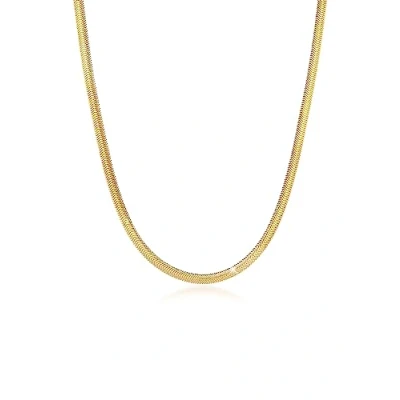 Abbildung von Elli PREMIUM Halskette Damen Schlangenkette Flach Elegant Fischgräte Trend Blogger in 925 Sterling Silber