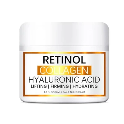 Abbildung von Dual Action Creme für das Gesicht, Retinol Kollagen Gesichtscreme zur Straffung der Haut, sofortige Gesichtslifting Creme, Tag und Nacht, beste Gesichtspflege, 50 ml