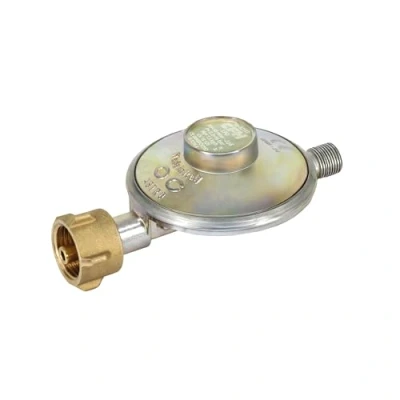 Abbildung von CFH Gasdruckregler 50 mbar DR 117 Druckregler Gasflasche für Gasgrills, Campingkocher und heizgeräte Heizstrahler, Eingang G.12 Ausgang H.4 1/4&quot; gemäß EN 16129, Durchfluss 1,5 kg/h
