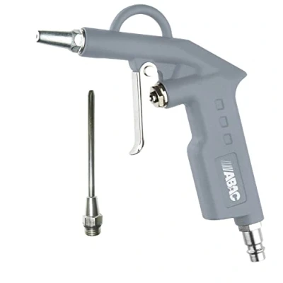Abbildung von ABAC Druckluftpistole G 502, Ausblaspistole/Luftdruckpistole mit kurzer &amp; 10 cm langer Düse, Ø 2 mm Druckluft Reinigungspistole max. Druck 8 Bar, Aluminium