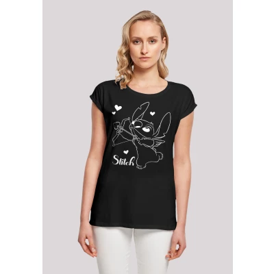 Abbildung von F4NT4STIC Disney LILO &amp; Stitch Heartbreaker Tshirt print, Damen, Größe: 4XL, Schwarz