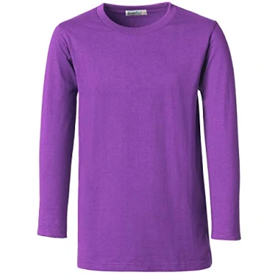 Abbildung von dressforfun 901033 Kinder Longsleeve, Basic Langarm Shirt mit Rundhalsausschnitt, Baumwolle Diverse Farben und Größen (Lila 152 Nr. 304444)