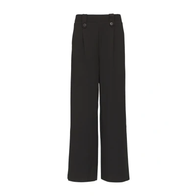 Abbildung von QS Relaxed WIDE Stoffhose, Damen, Größe: 32x30, Schwarz