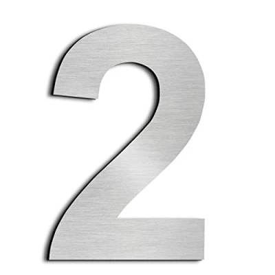Abbildung von nanlyiau 5in/12.5cm Edelstahl hausnummer Hausnummern aus zahlen massivem SUS304,gebürstet schwebe effekt(5in 2)