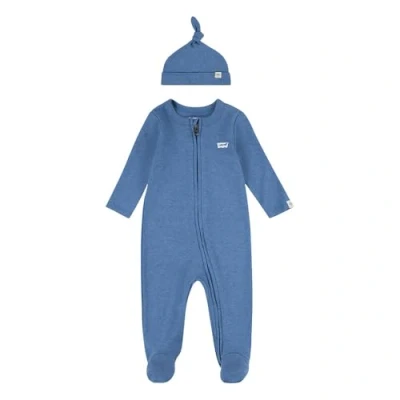 Abbildung von Levi&#039;s Footed Coverall HAT SET Strampler für Kinder, Größe: 68/74, Atlantic heather