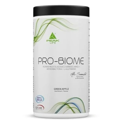 Abbildung von PEAK Pro Biome 324g Geschmack Green Apple I 30 Portionen GLYCARE HMOs Human Milk Oligosaccharides + lebende Kulturen Bifidobacterium BB536 B 3 zur Unterstützung der Darmgesundheit