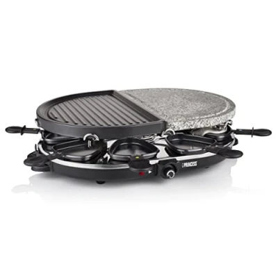 Abbildung von Princess Holzkohlegrill 01.162710.01.001 Elektro Raclette 8 Pfännchen, Antihaftbeschi