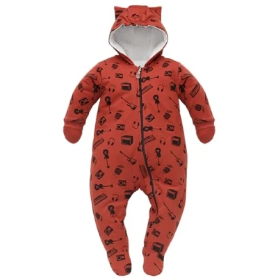 Abbildung von Pinokio warm Strampler Lets Rock, rot Musikmuster, Jungen, Gr 56 74(62)