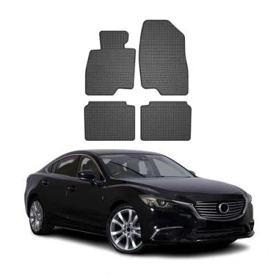 Abbildung von OMAC Gummi Fußmatten kompatibel mit Mazda 6 GJ 2012 2015 Automatten Schwarz 4tlg