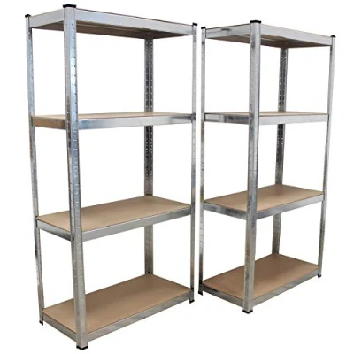 Abbildung von TRUTZHOLM 2X Schwerlastregal 160x80x40 cm 4 Ebenen, 320 kg Tragkraft, mit Regalverbindern Steckregal Archivregal Lagerregal Kellerregal Metallregal Regal Garagenregal