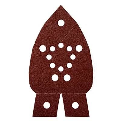Abbildung von Mirka Red Deltaschleifer Schleifpapier Holz Schleifdreiecke Klett / 95x135x135 mm Haftung 13 Loch Korn P80 5 Stück zum Schleifen von Holz, Metall und Kunststoff