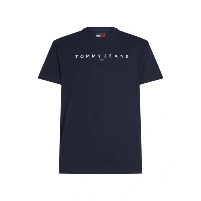 Abbildung von Tommy Jeans Linear LOGO TEE Tshirt basic, Herren, Größe: 44, Dark night navy