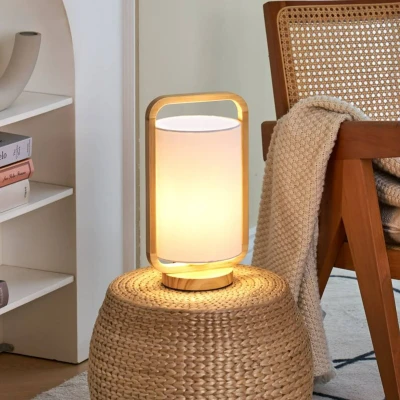 Abbildung von Pauleen Tischleuchte Woody Charm max. 20W Holz / Stoff, ohne Leuchtmittel, E27