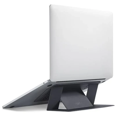 Abbildung von MOFT Laptop Ständer, Faltbarer Laptopständer Notebook Ständer mit 2 einstellbaren Winkeln, Haltung Verbessern, Kompatibel MacBook Air, Pro 11&#039;&#039; 16&#039;&#039;, Selbstklebender Schwarz