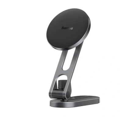 Abbildung von Baseus Magnetische Metall Handyhalterung, kompatibel mit Mag Safe für iPhone 14, 13, 12 Pro Plus Max Mini, Tesla Auto Bildschirm/Armaturenbrett und Mittelkonsole, Silber