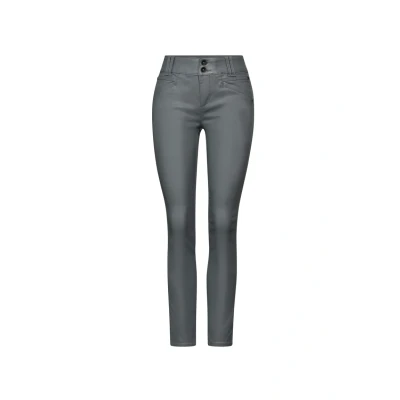 Abbildung von Street One Beschichtete Stoffhose, Damen, Größe: 46x30, Grau