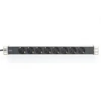 Abbildung von DIGITUS 19&quot; Steckdosenleiste 8 Abgriffe 1HE 250VAC 50/60Hz 10A 4000W Vorsicherung Für Überlastschutz 19 Zoll Netzwerk und Serverschränke