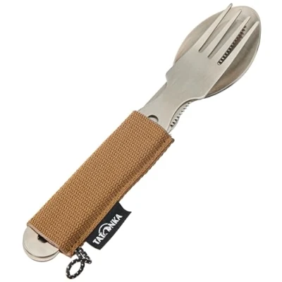 Abbildung von Tatonka Cutlery Set 1 (3 teilig) Camping Besteck aus Edelstahl bestehend Messer, Gabel und Löffel